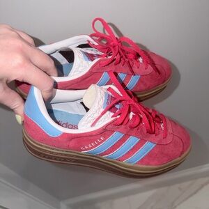 adidas Gazelle Women's Sneakers in Red and Baby Blue